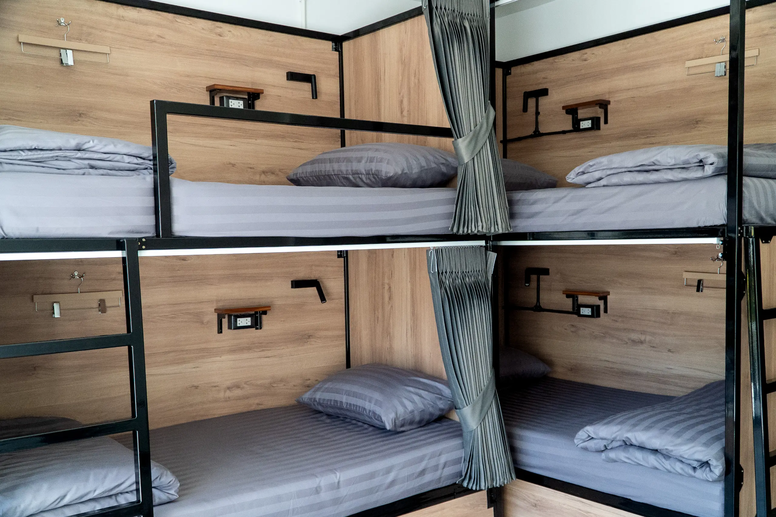 Wide daylight view of the four-bed private dorm